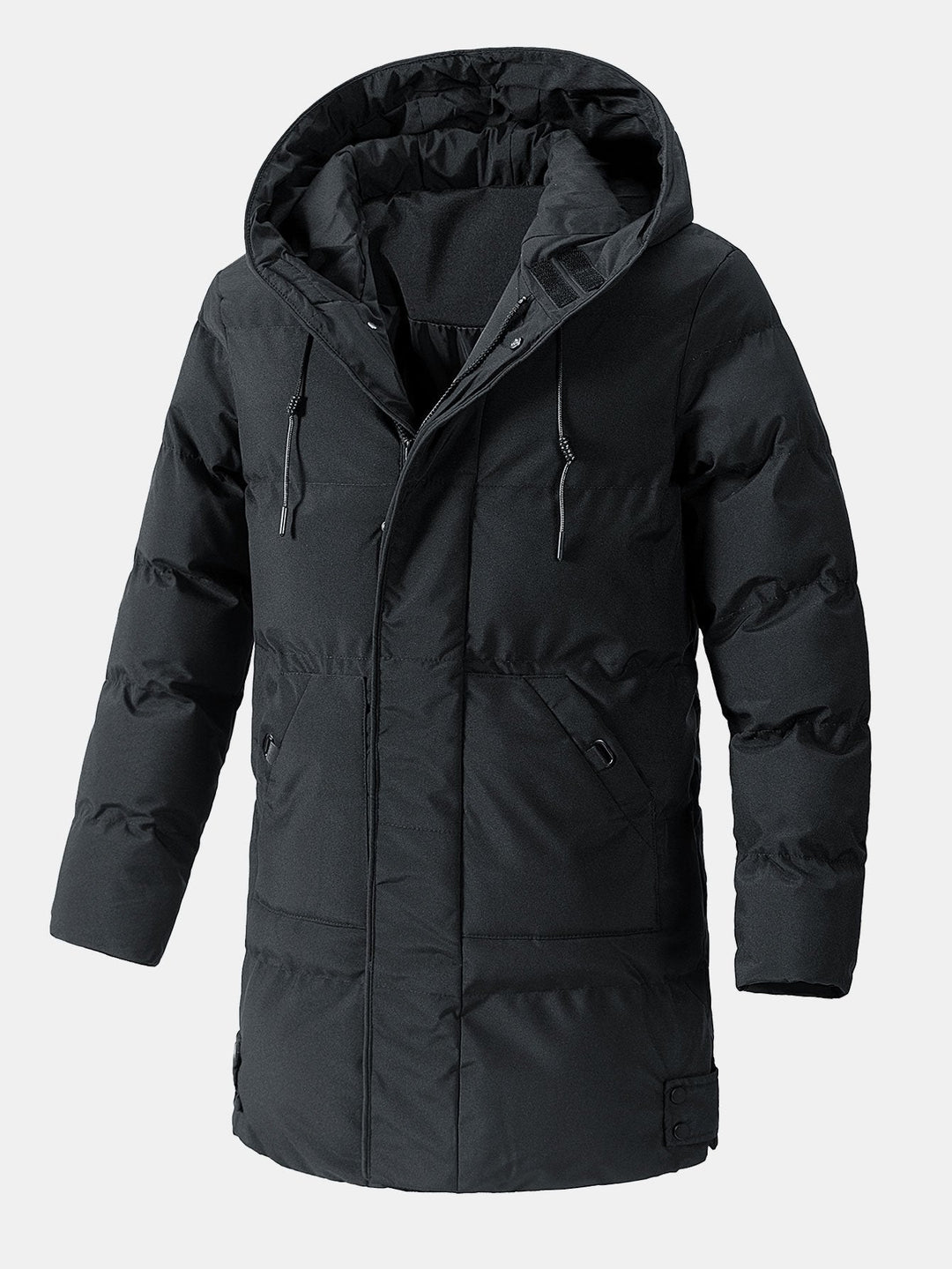 Herren Pufferparka mit Kapuze, Kordelzug und Taschen