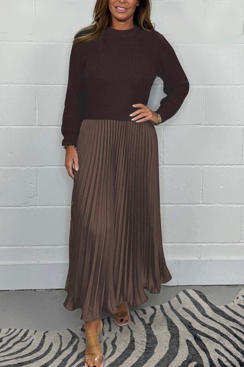 Dorotea - Langer Pullover Mit Faltenrock