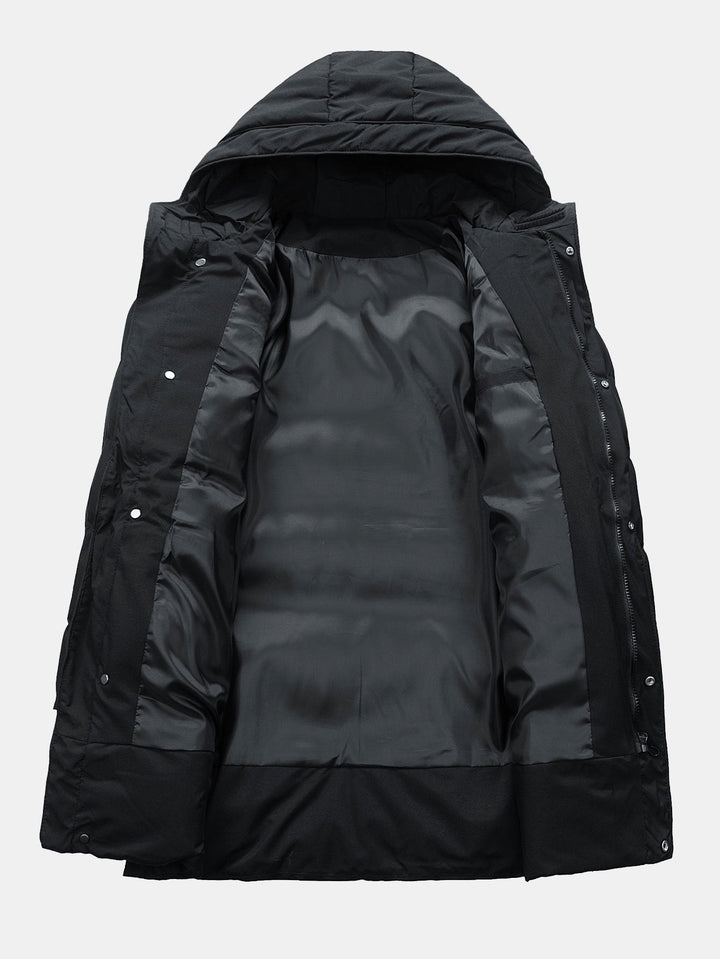 Herren Pufferparka mit Kapuze, Kordelzug und Taschen
