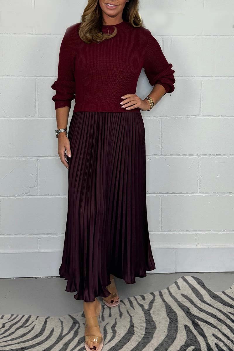 Dorotea - Langer Pullover Mit Faltenrock