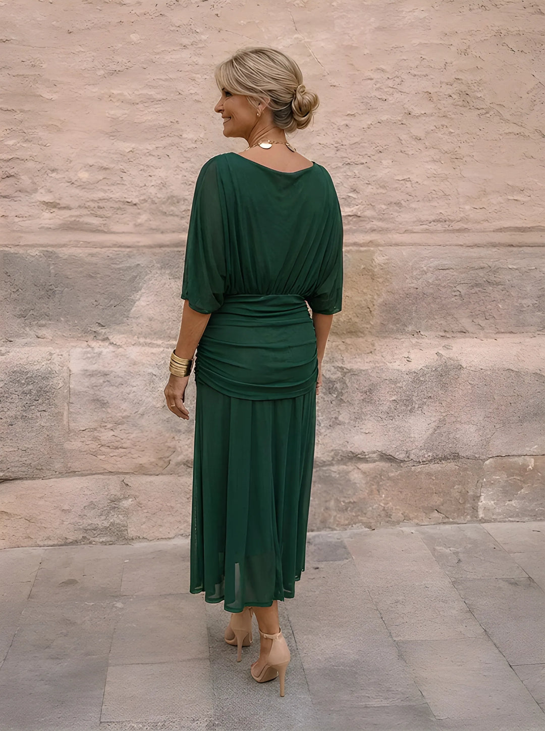 Elegant V-Neck Maxi Dress for Celebrations
