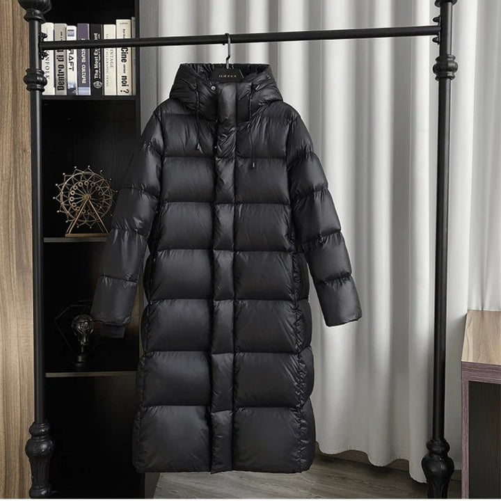Phoebe - Luxe Longline Daunen Pufferjacke