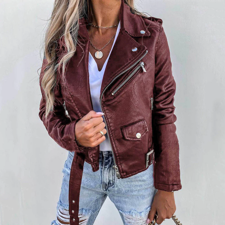 Giacca da donna a maniche lunghe con tasche e cintura