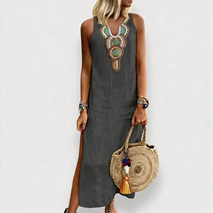 Damen Ärmelloses Maxikleid mit Seitenschlitz