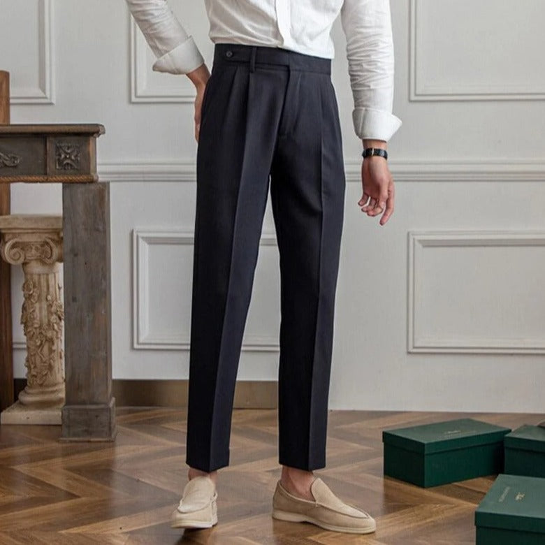 Pantaloni da abito da uomo a taglio dritto con tasche