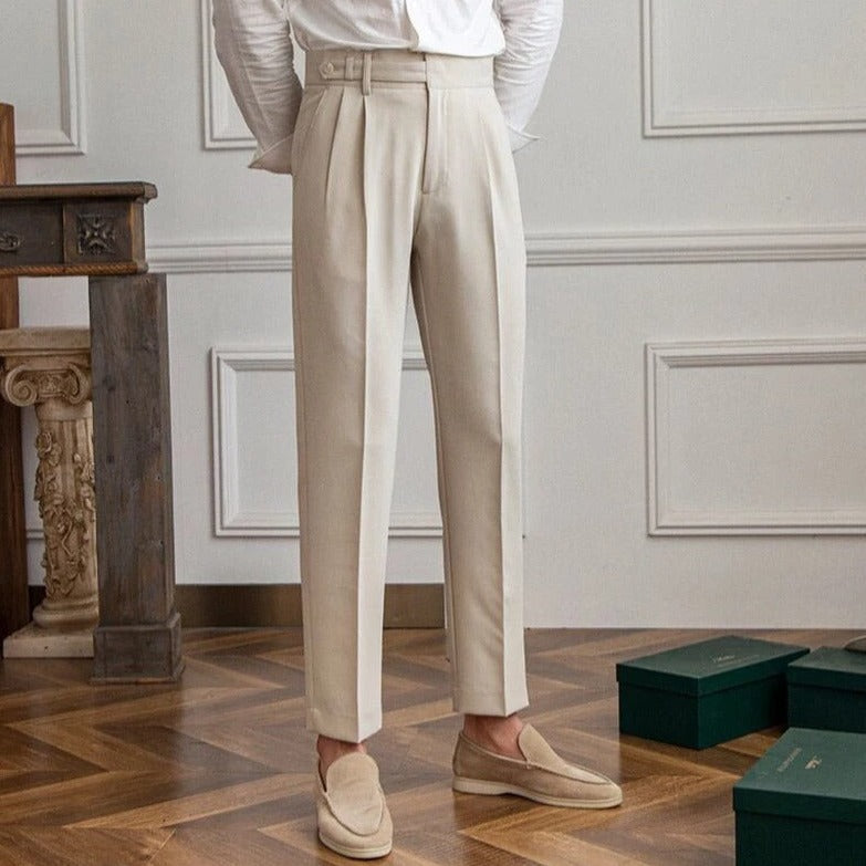 Pantaloni da abito da uomo a taglio dritto con tasche
