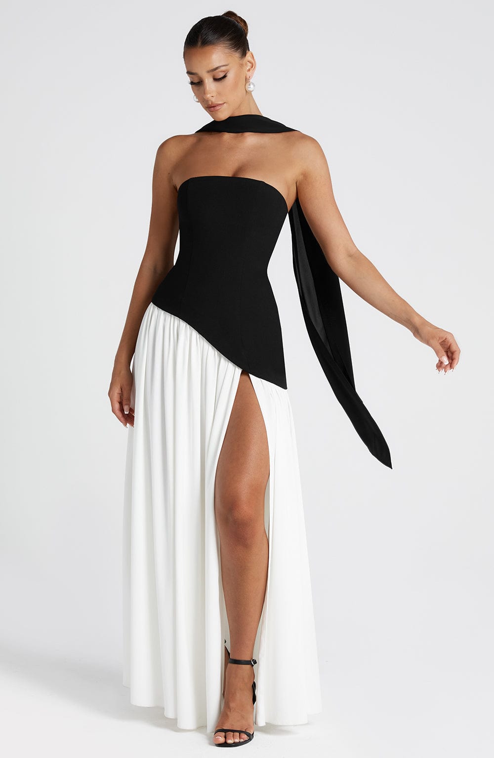 Damen Maxi Kleid mit Seitenschlitz