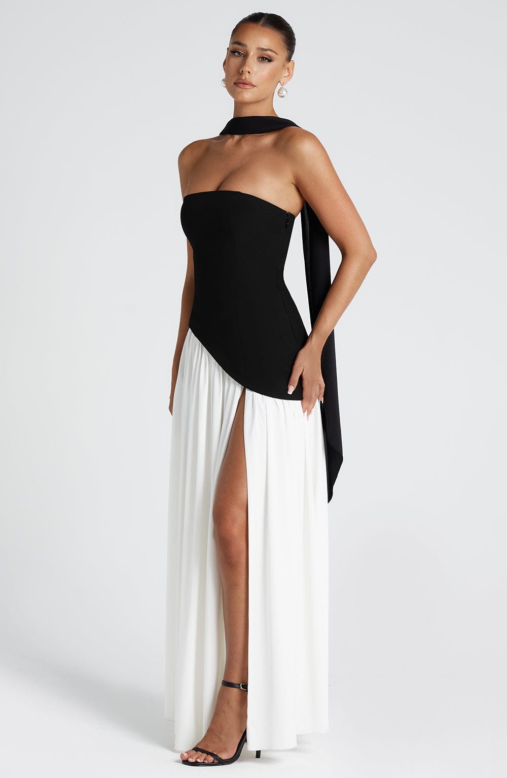 Damen Maxi Kleid mit Seitenschlitz