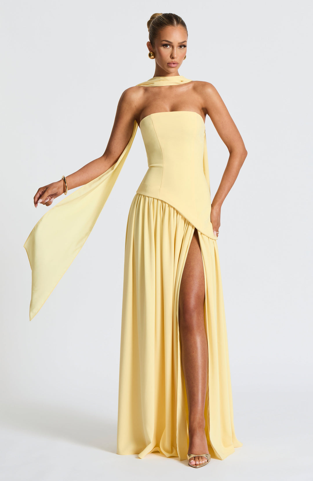Damen Maxi Kleid mit Seitenschlitz