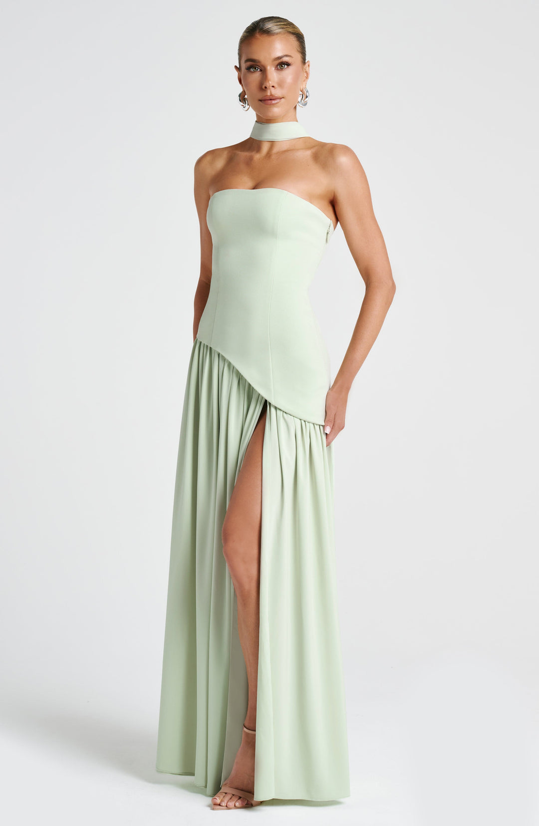 Damen Maxi Kleid mit Seitenschlitz