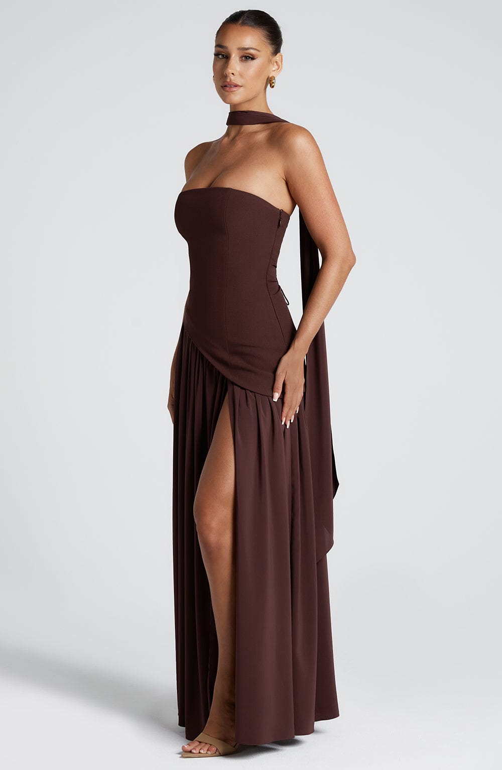 Damen Maxi Kleid mit Seitenschlitz