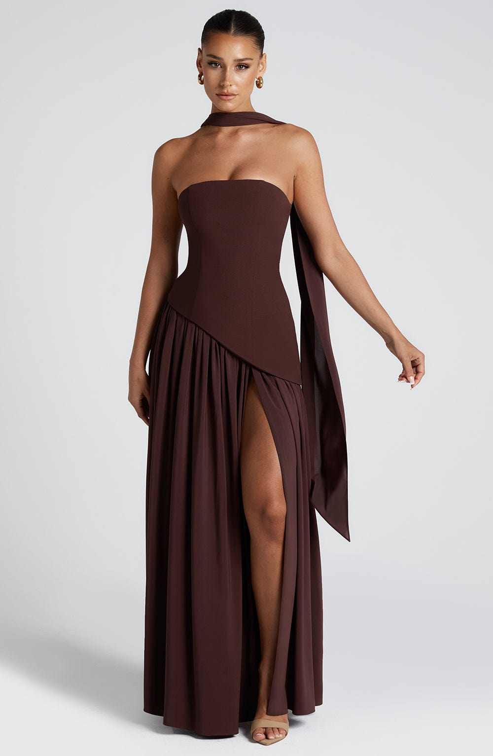 Damen Maxi Kleid mit Seitenschlitz
