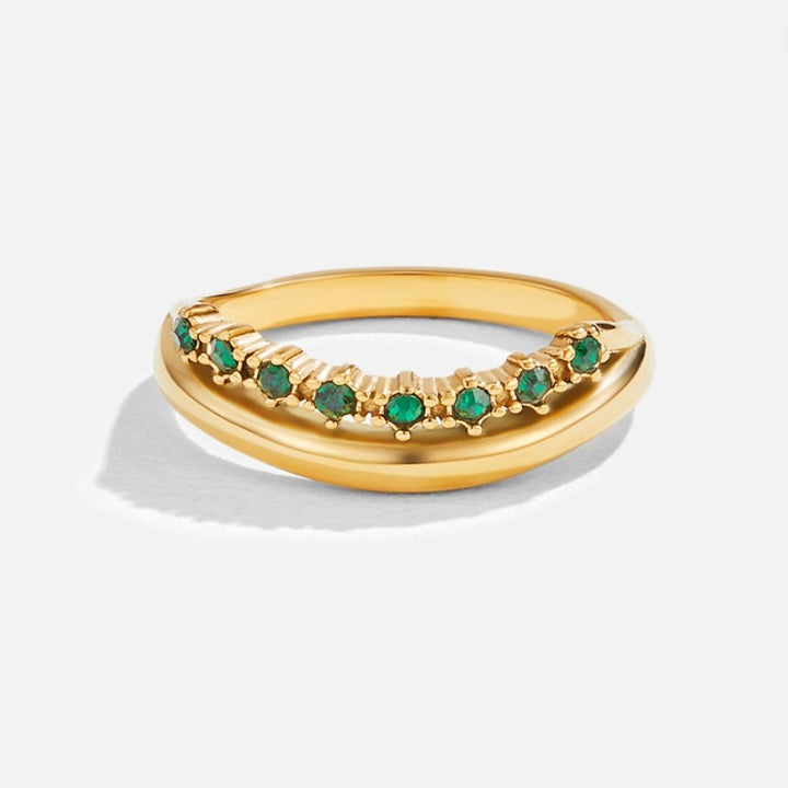 Carmen - Geschichteter Ring in smaragdgrün