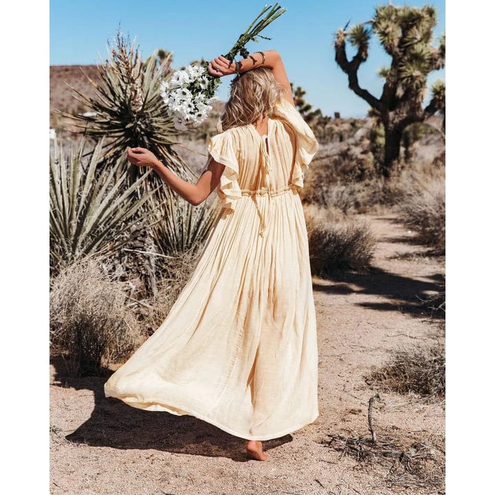 Solana | Maxi Ibiza Kleid in Creme
