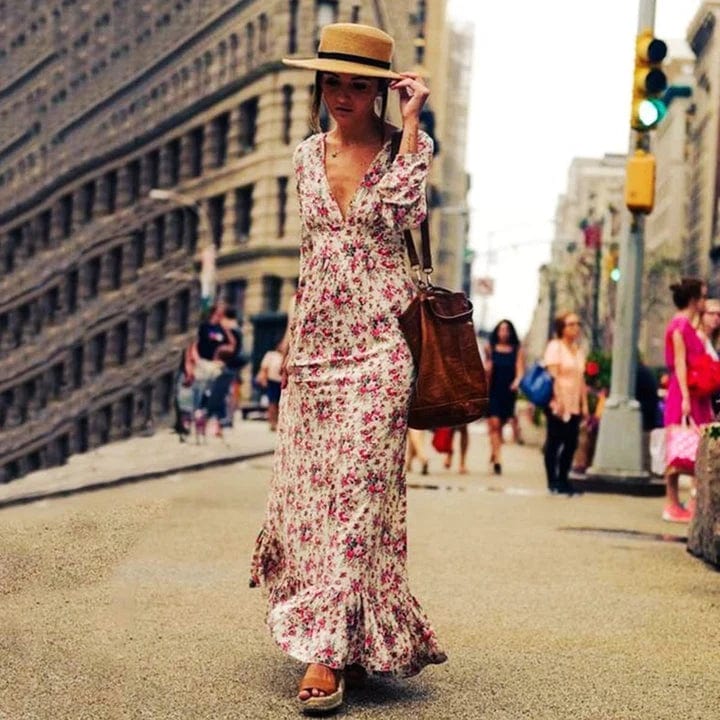 Ilse™ - Maxi Ibiza Stil Blumen Kleid