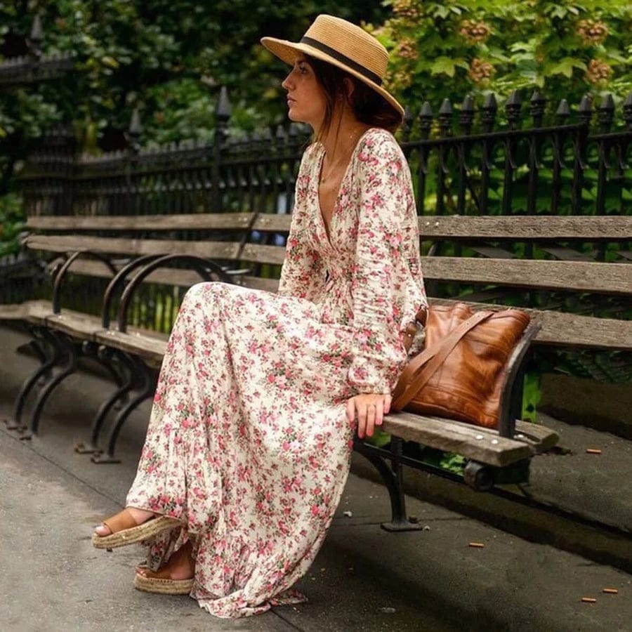 Ilse™ - Maxi Ibiza Stil Blumen Kleid