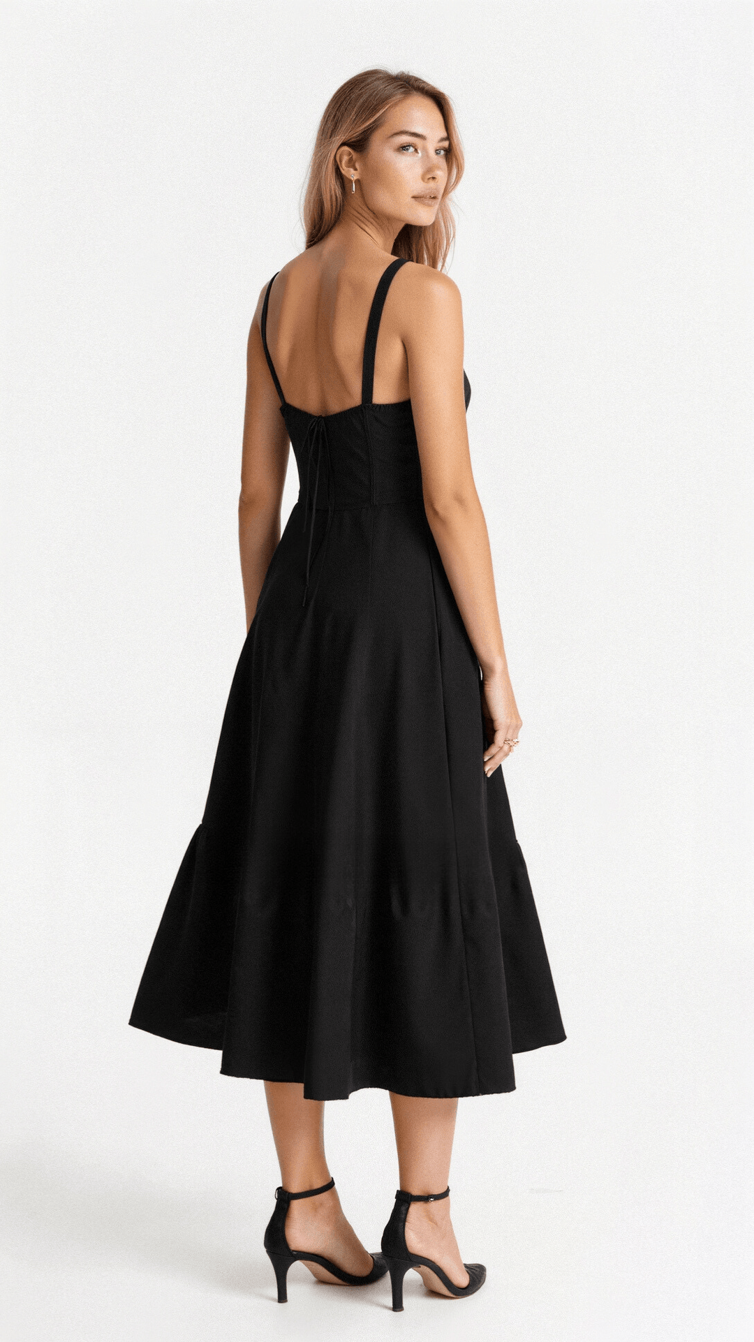 Margaret | Damen-Corsagen-Midi-Kleid mit seitlichem Schlitz