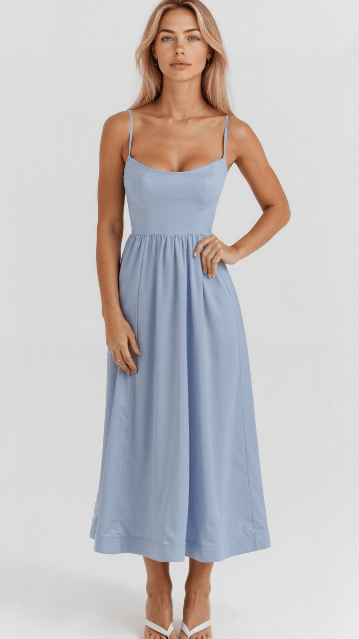 Rose | Schickes ärmelloses Midi-Kleid für Frauen