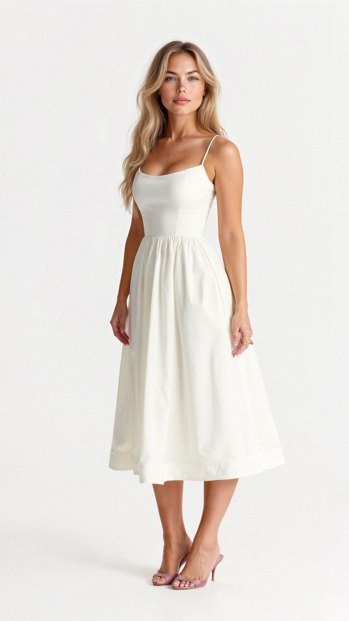 Rose | Schickes ärmelloses Midi-Kleid für Frauen