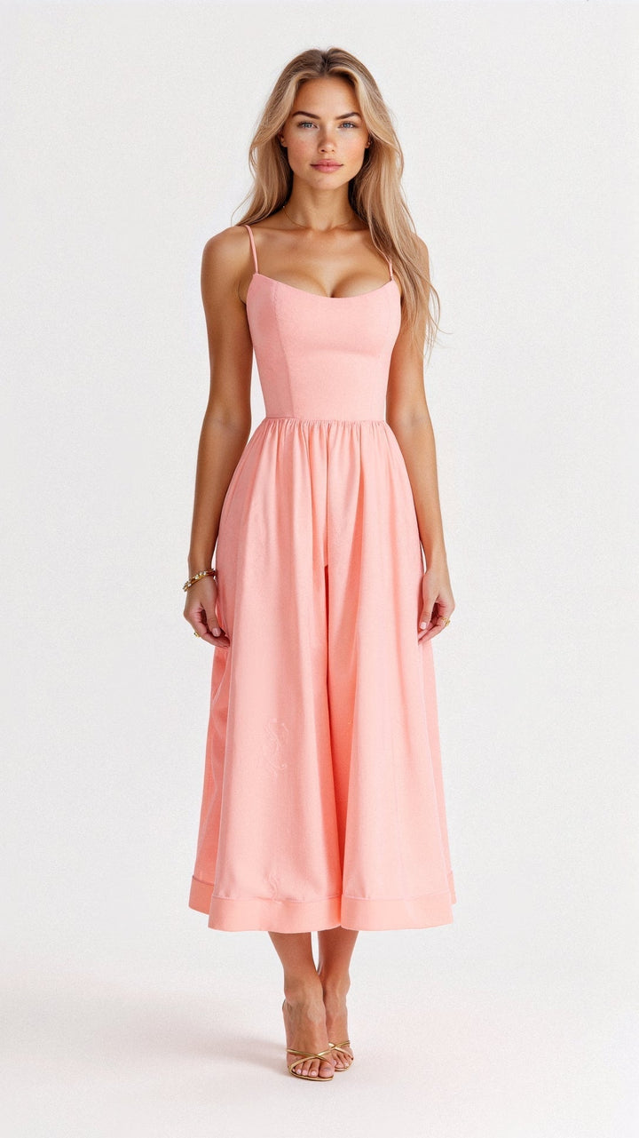 Rose | Schickes ärmelloses Midi-Kleid für Frauen