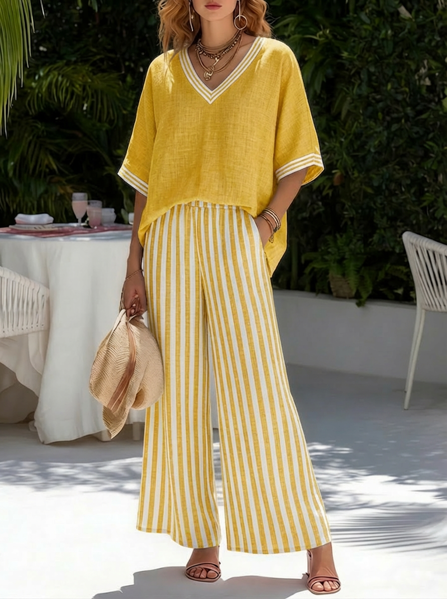 Alira Gestreiftes Zweiteiliges Set