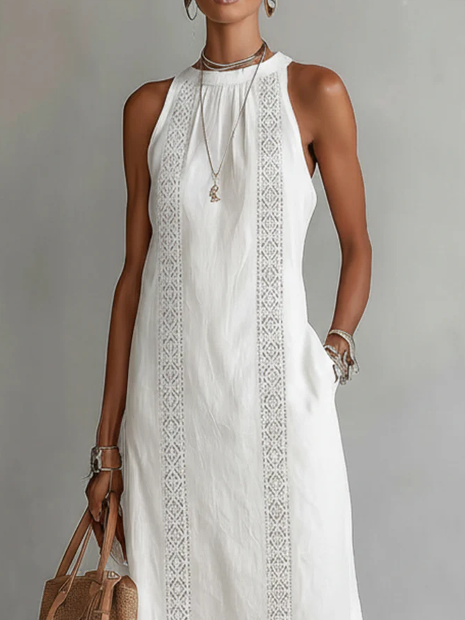 Jimena - Midi-Kleid mit stylischem Mao-Kragen