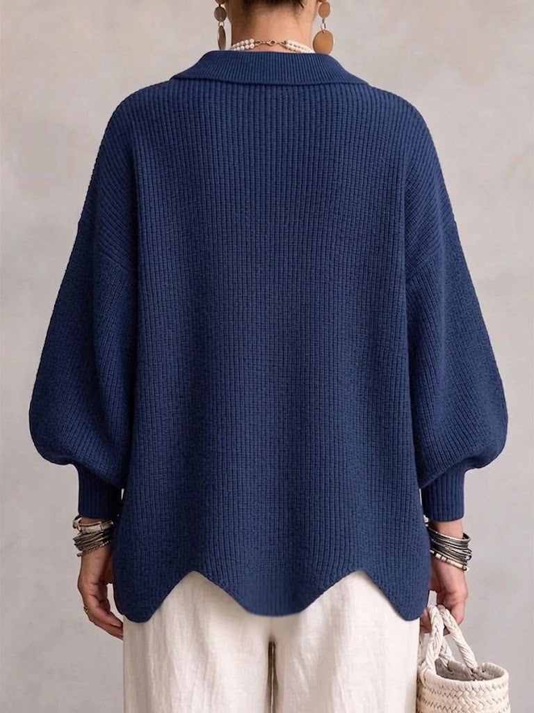 Damen Langarm-Strickjacke mit Knöpfen