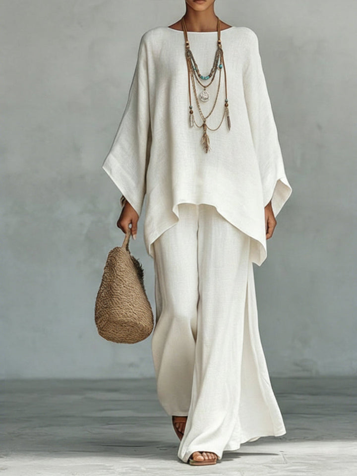 Celine™ | Schickes Leinen-Zweiteiler-Ensemble