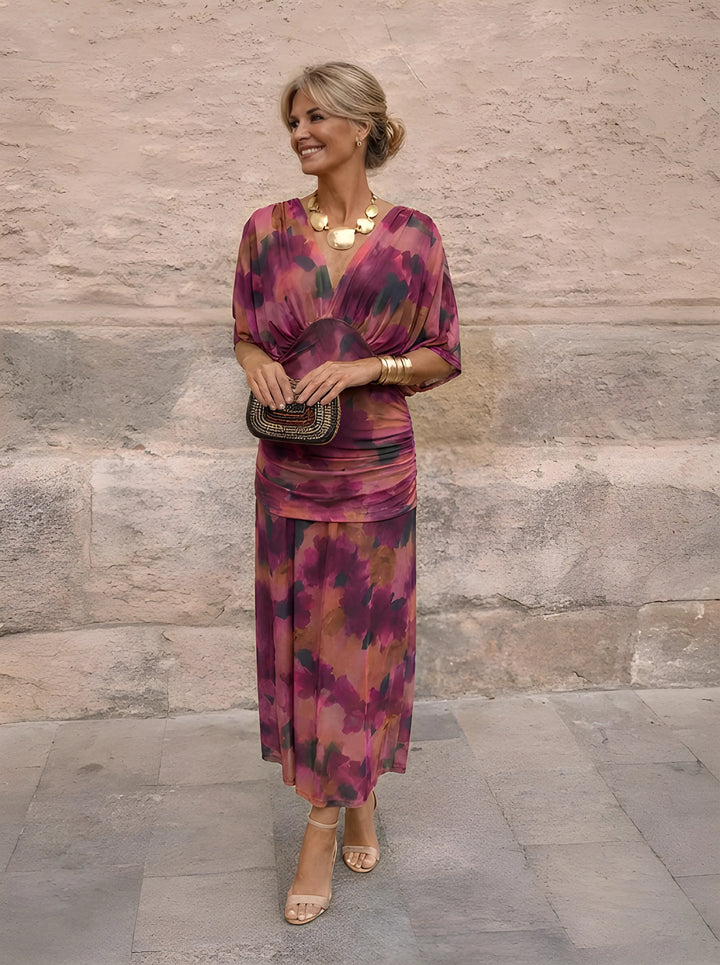Elegant V-Neck Maxi Dress for Celebrations