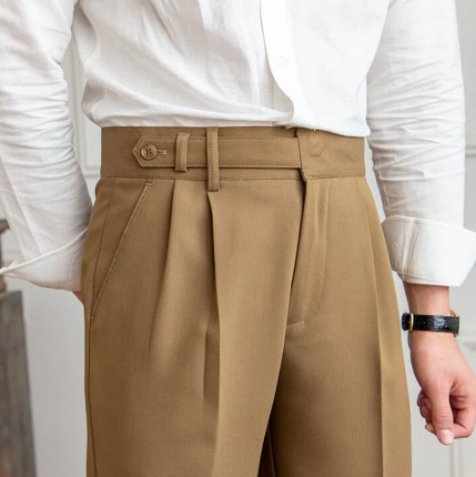 Pantaloni da abito da uomo a taglio dritto con tasche