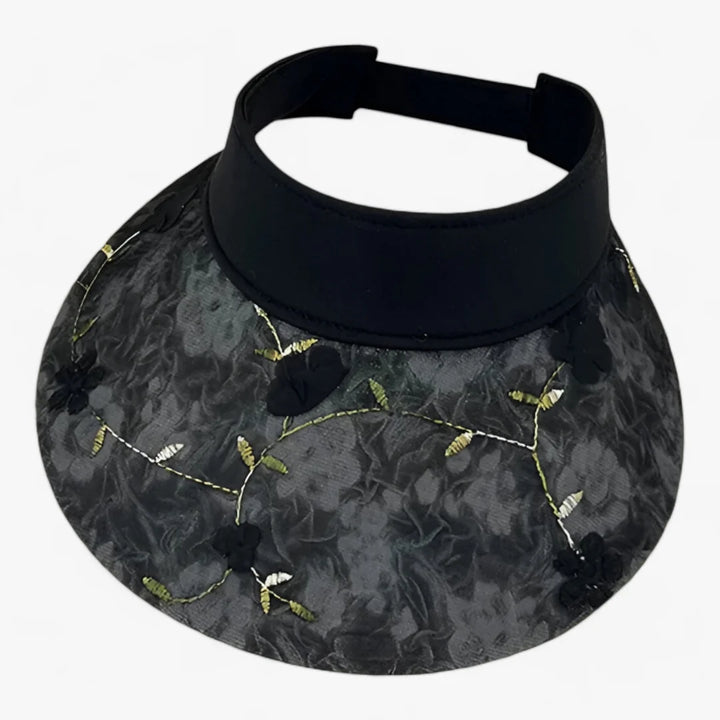 Faltbarer Strohhut mit Blumenakzent und UV-Schutz