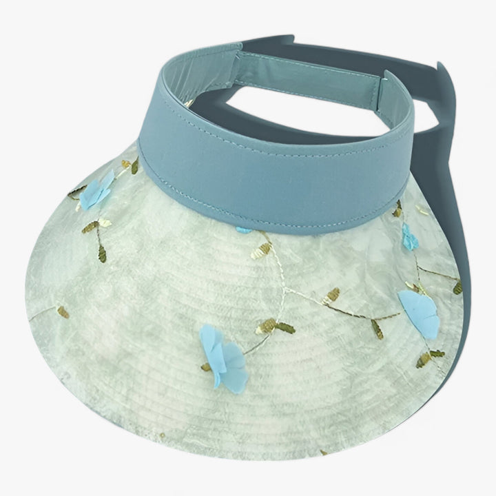 Faltbarer Strohhut mit Blumenakzent und UV-Schutz