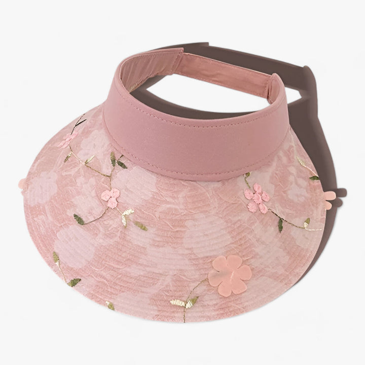 Faltbarer Strohhut mit Blumenakzent und UV-Schutz