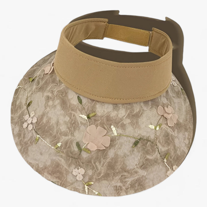 Faltbarer Strohhut mit Blumenakzent und UV-Schutz