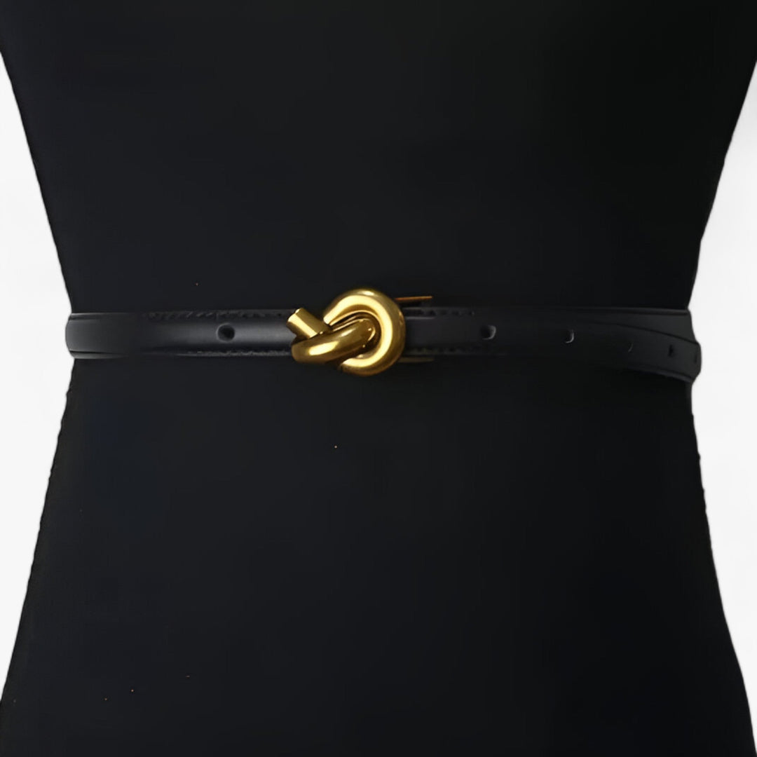 Damen Ledergürtel mit Knoten-Schnalle