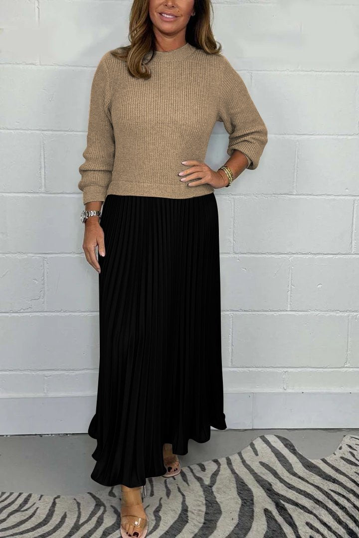 Dorotea - Langer Pullover Mit Faltenrock