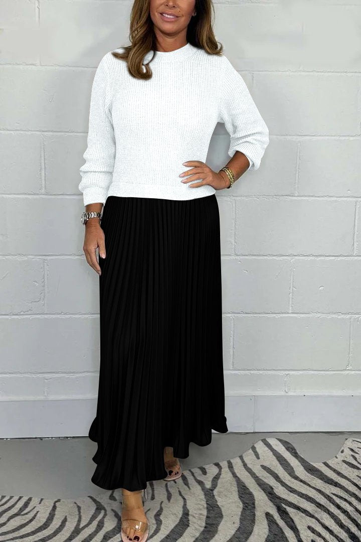 Dorotea - Langer Pullover Mit Faltenrock