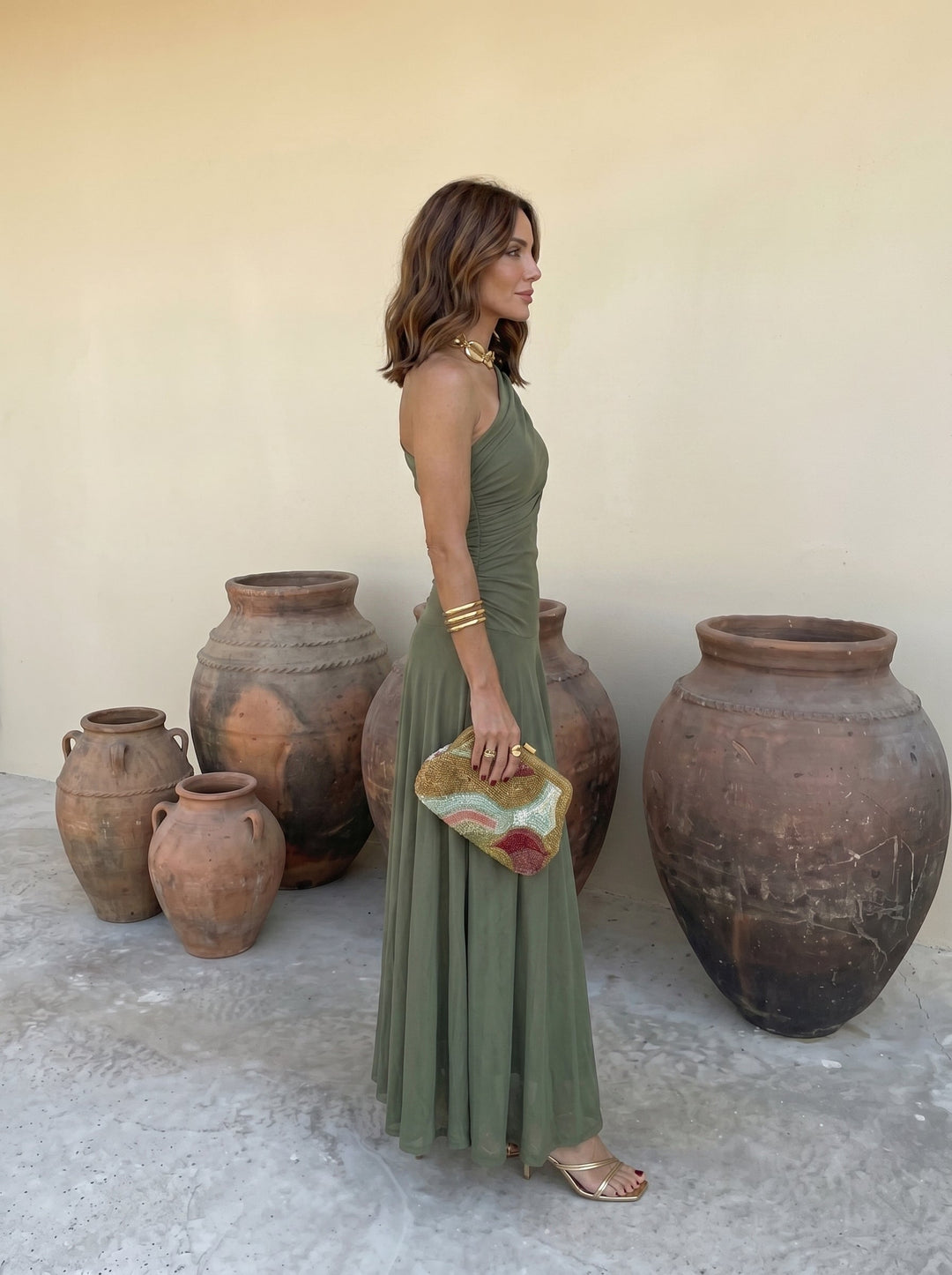 Toledo | Damen Off-Shoulder Maxikleid