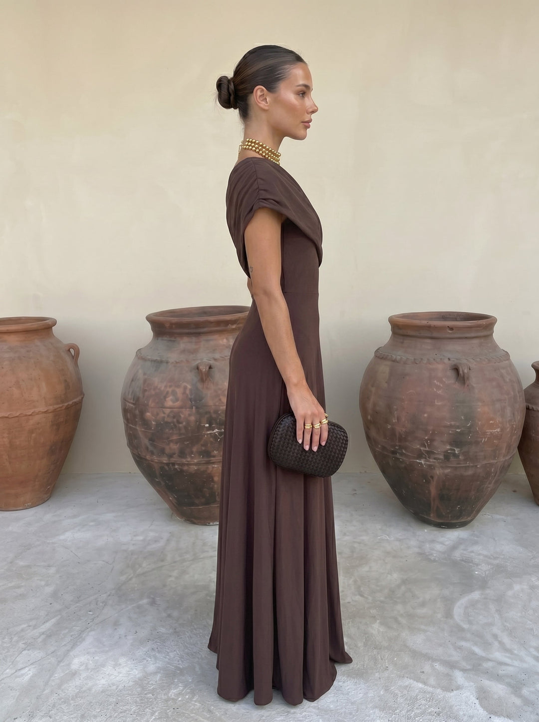 Toledo | Damen Off-Shoulder Maxikleid