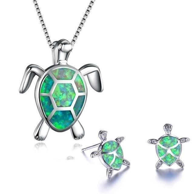 Opal Schildkröte Schmuckset