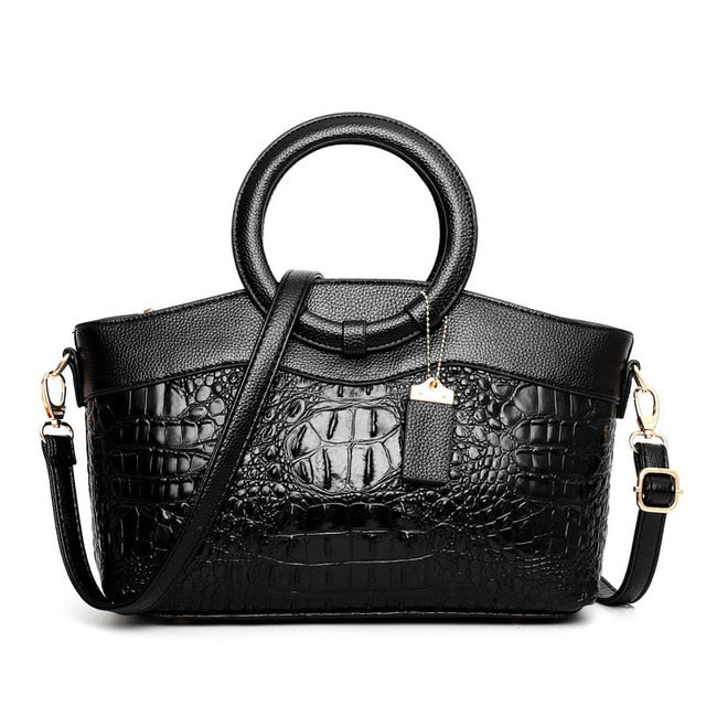 Alfrida | Elegante Handtasche mit anspruchsvoller Krokodil-Prägung