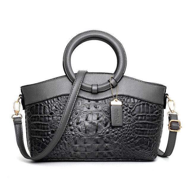 Alfrida | Elegante Handtasche mit anspruchsvoller Krokodil-Prägung