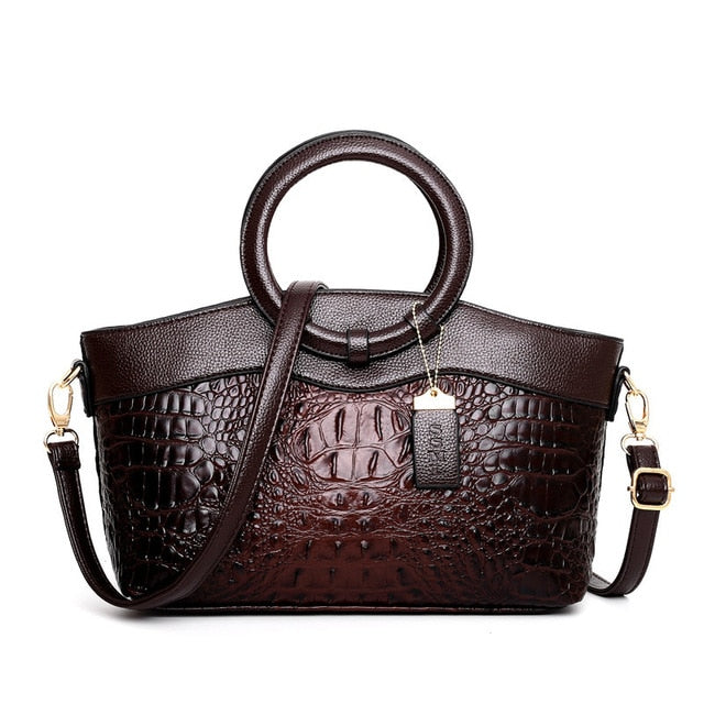 Alfrida | Elegante Handtasche mit anspruchsvoller Krokodil-Prägung
