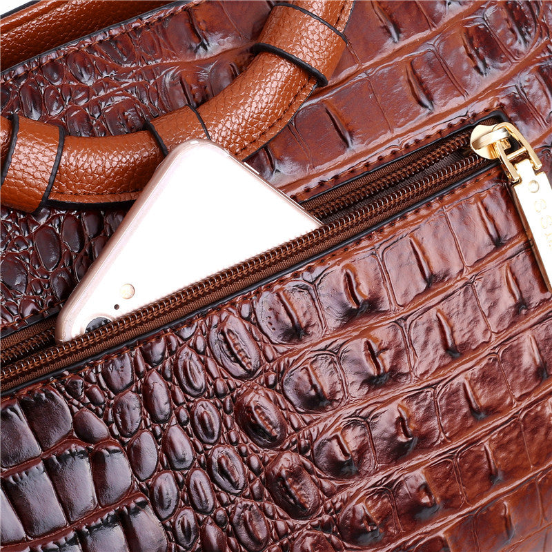 Alfrida | Elegante Handtasche mit anspruchsvoller Krokodil-Prägung