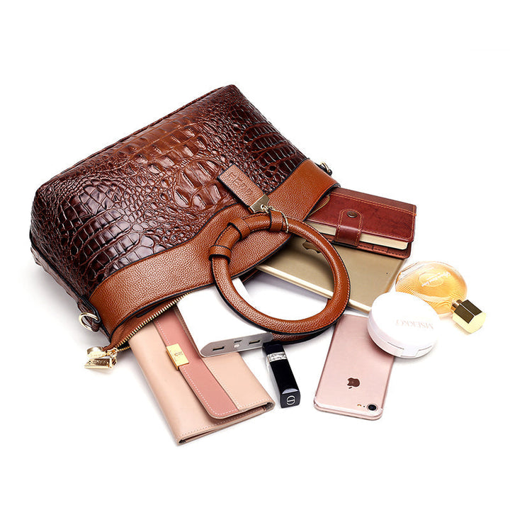 Alfrida | Elegante Handtasche mit anspruchsvoller Krokodil-Prägung