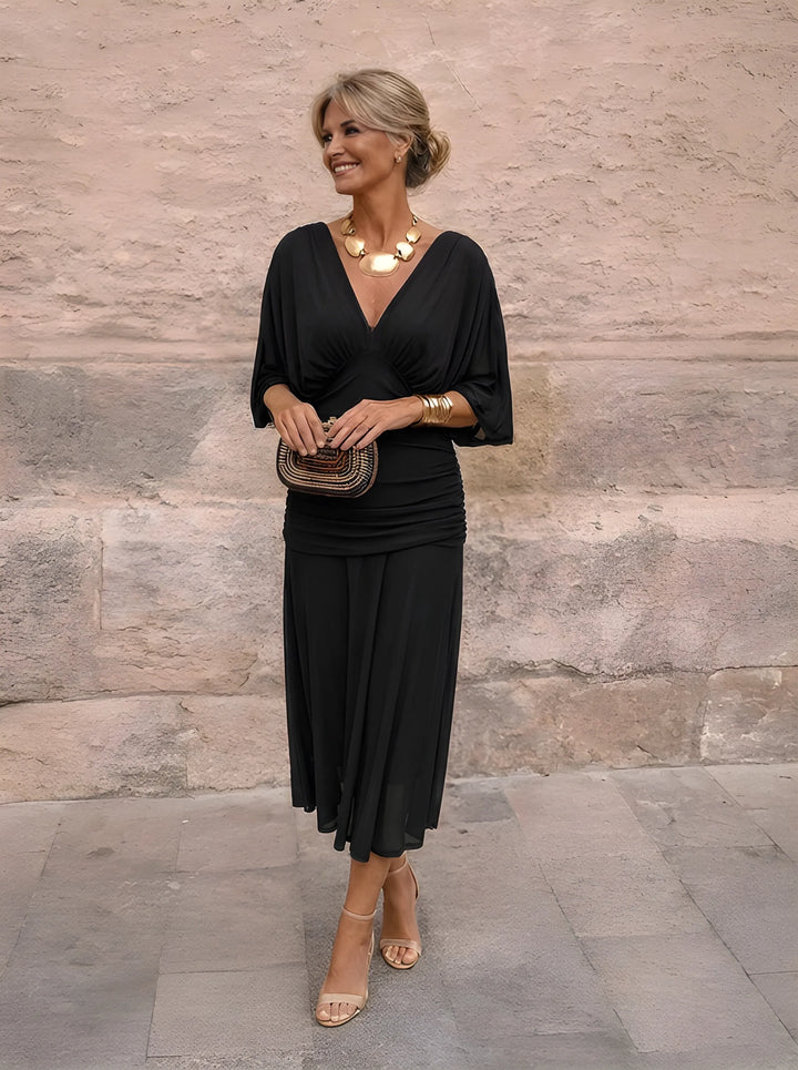 Elegant V-Neck Maxi Dress for Celebrations
