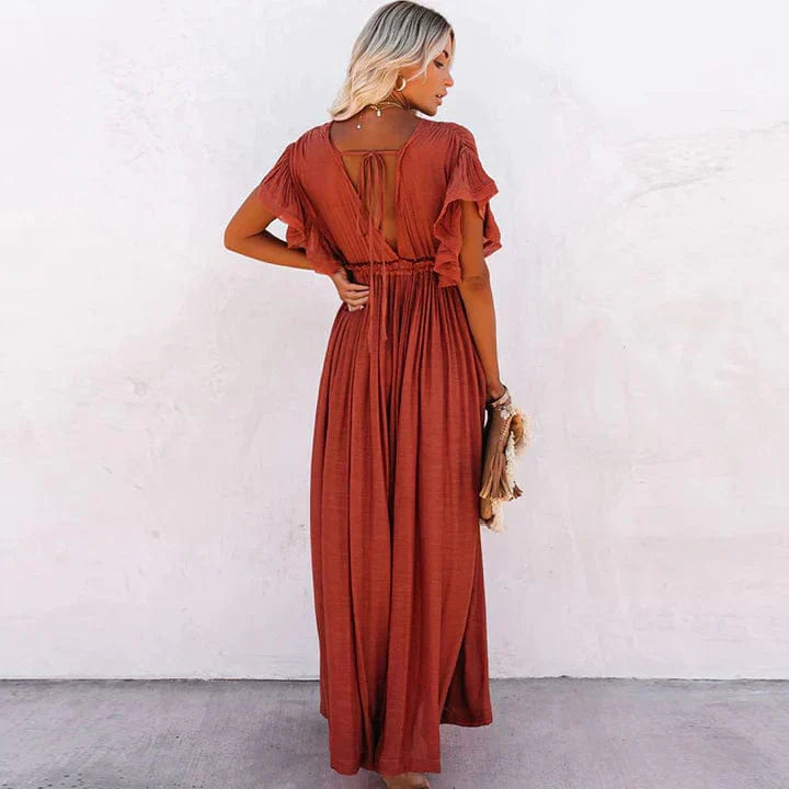 Julie™ - Rote Lange Strandkleid