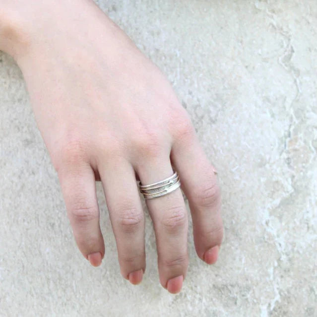 Lidia - Silberring mit Vintage-Goldbeschichtung