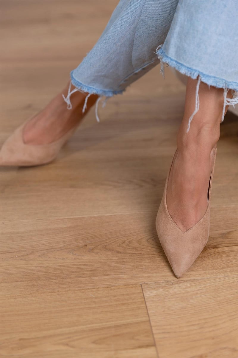 SUEDE SLINGBACK-ABSATZSCHUHE
