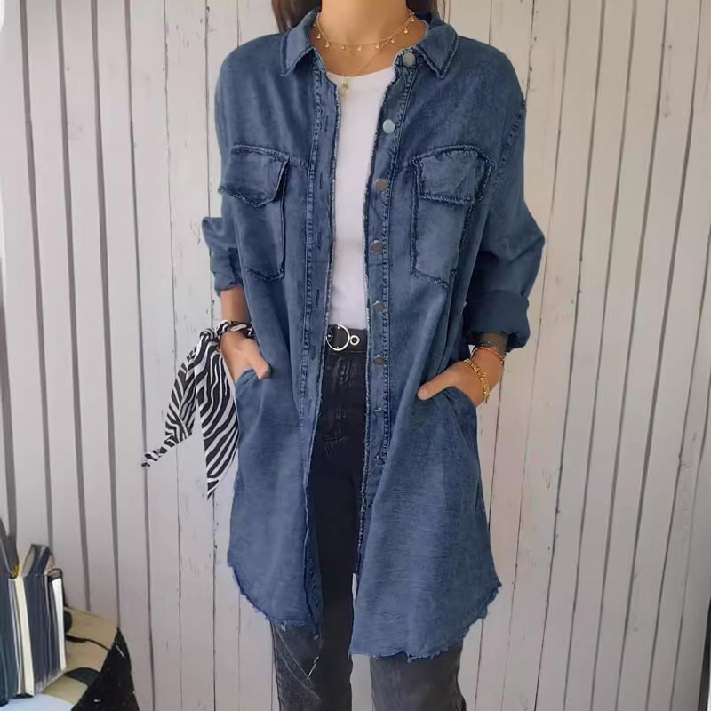 Deandra™ - Oversized Denim-Hemd